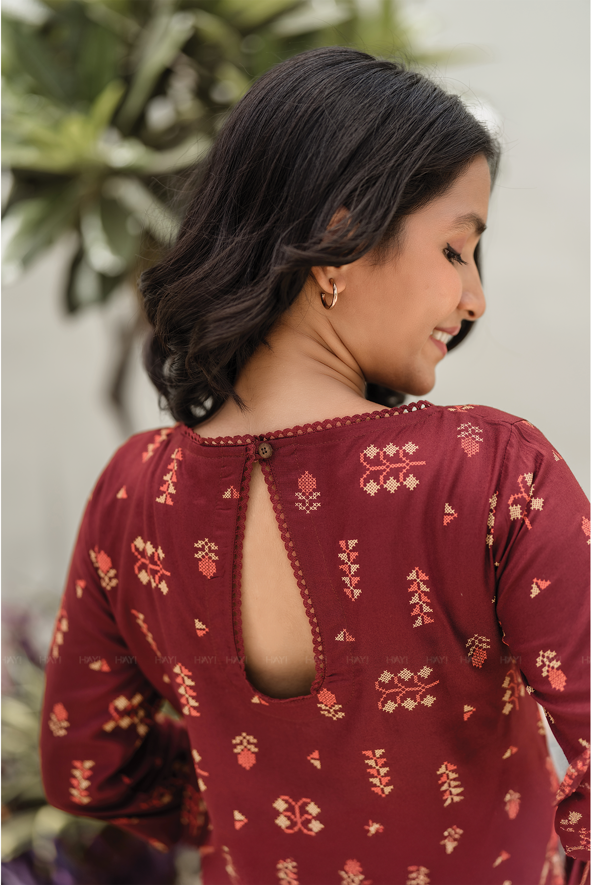 Jade Brown with Tribal Noir printed Viscose Kurta