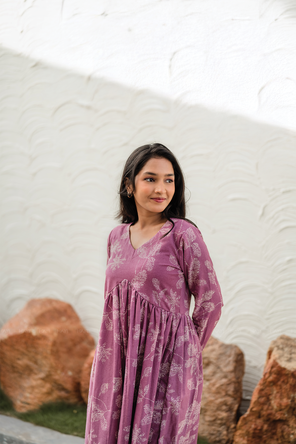 Astral Pink with Aurara Bloom floral printed Cotton Dress