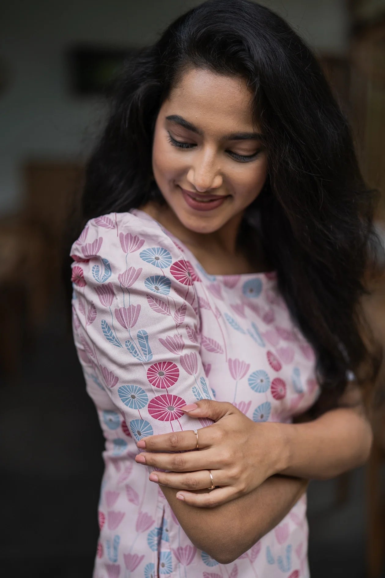 Bloomin Pink Viscose Printed Kurta