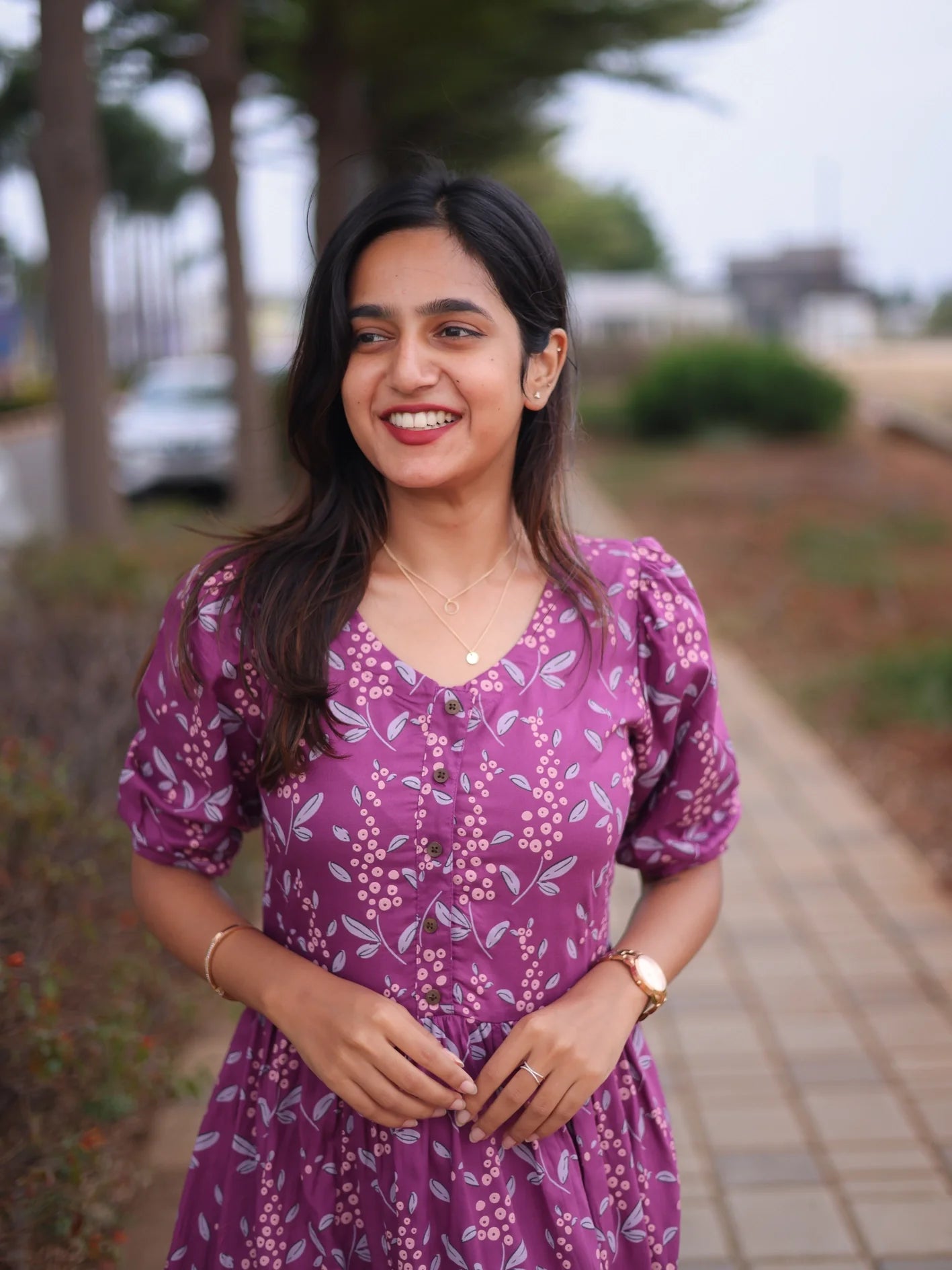 Bloom Theory Violet Printed Feeding and Maternity Wear