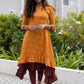 Mustard Yellow Infinite Ikat Printed Viscose Dress