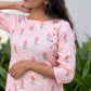 Pink Berry Bunch Viscose Printed Kurta