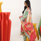 Floral Fondess Pink Straight Suit Set with Shimmer tissue silk Dupatta