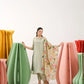 Prakruti Pastel Green Straight Suit Set with Printed shimmer tissue Dupatta