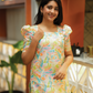 Opulence yellow with Sunlit Serenade floral printed Viscose Kurta