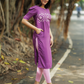Gilded Violet with Royal Whimsy printed Viscose Kurta