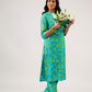 Hazy Blue with Abstract Grove Viscose printed Co ord set