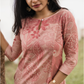 Dusty Bloom Peach Cotton Blend Co-ord with Boat Neck Keyhole