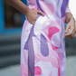 Patterned Pink with Candy Pops printed Linen Blend Kurta