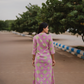 Light Green with Retro Bloom floral printed Viscose Dress