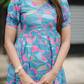 Geo Bloom Blue Maternity and Feeding dress