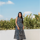 Rustic Royal Blue Cotton Co-ord with Close Neck