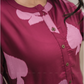 Sepia Maroon with Autumn Hearts printed Viscose A-line Dress