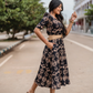 Horizon Black with Dark Desire printed Linen Blend Dress