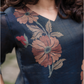 Graveil Green printed 2 Piece Linen Blend Kurta with Dupatta