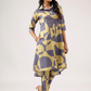 Rhythmic Gray with Vivid Harmony printed Linen Blend Co ords