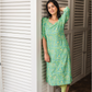 Fresco Blue with Mint Mural printed Viscose Kurta