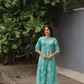Seraphic Blue with Ethereal Blossom floral printed Viscose Co-ords