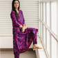 Mystic Swirl Violet Viscose Co-ord with Shirt Collar & Print