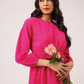 Crowned In Pink Wasit Tie With Back Slit Flared Maxi