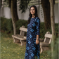Noir Ivy Blue Viscose Co-ord with Boat Neck
