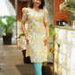 Opulence yellow with Sunlit Serenade floral printed Viscose Kurta