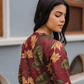 Terra Red with Earthy Boho floral printed Linen Blend Co-ords