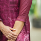 Wine Live in Divine printed 2 Piece Chanderi Blend Kurta with Dupatta
