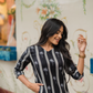 Ashen Back with Palm Serenity printed Linen Blend Co ords
