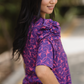 Lunar Violet with Twilight Tango floral printed Viscose Kurta