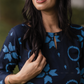 Noir Ivy Blue Viscose Co-ord with Boat Neck