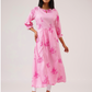 Light Pink with All About Flowers printed Viscose A-line Dress
