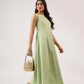 Skyfall Green Sleeveless Panel Dress