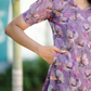 Blushed Violet with Blooming Posy Organza kurta