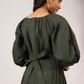 Zayra With Balloon Sleeve With Elastic Flared Dress