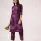 Tangy Plum with Nightshade Whisper printed Linen Blend Co ord set