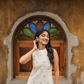 Greyora White Handloom co-ord with Close Neck Band & Detachable Sleeves