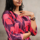 Floral Rush Violet Cotton Co-ord with V-Neck