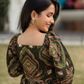 Burnished Green with Forest Desire floral printed Linen Blend Dress