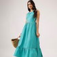 Lagoon Love Blue Helter Flared Dress With Smock