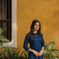 Revel Navy with Evening Glow printed Viscose Co-ords