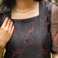 Poise Black with Floral Line Organza kurta
