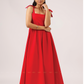 Lover's Edit Red Spaghetti Dress With Back Smock