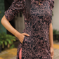 Starry Black with Midnight Bloom floral printed Viscose Kurta