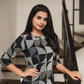 Checkmate Noir Black Viscose Co-ord with Geometric Print
