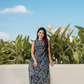 Rustic Royal Blue Cotton Co-ord with Close Neck