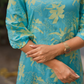 Seraphic Blue with Ethereal Blossom floral printed Viscose Co-ords