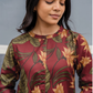 Terra Red with Earthy Boho floral printed Linen Blend Co-ords