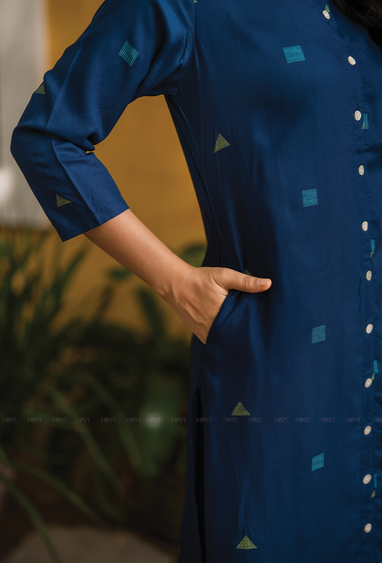 Revel Navy with Evening Glow printed Viscose Co-ords