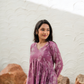 Astral Pink with Aurara Bloom floral printed Cotton Dress